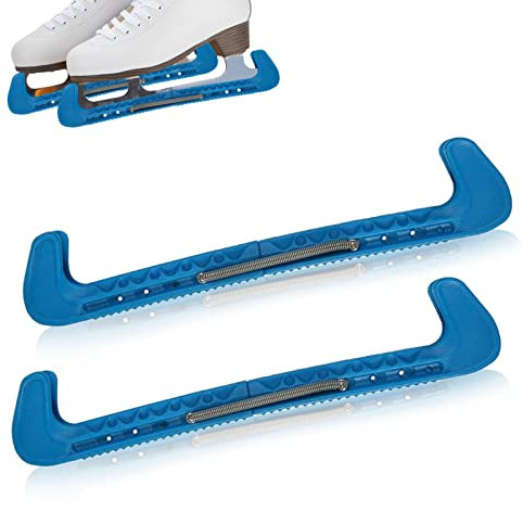 Cyrank 1 Par de Protectores de Patines de Hielo, Ajustable Protectores de Patines de Hielo Protectores de Patines Patinaje Artístico Hockey, Universal Hockey sobre Hielo Skate Blade Guards(Azul)