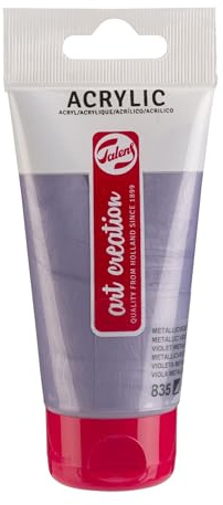 Talens Art Creation Acrylfarbe - Metallic Violett 835-75 ml Tube - Halbdeckende Farbe mit ausgezeichneter Lichtechtheit und seidigem Finish