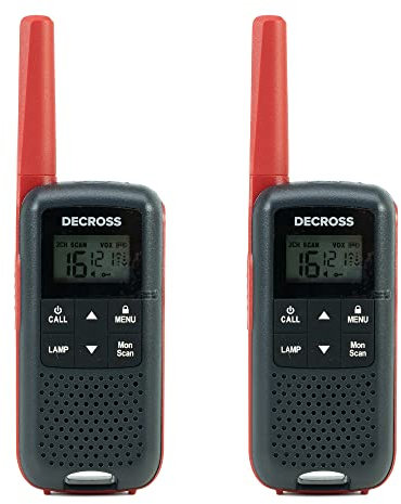 Stazione radio portatile PMR Decross DC63, 446MHz, 0.5W, 16CH, 1000mAh NiMH, IPx4, set di 2 pezzi