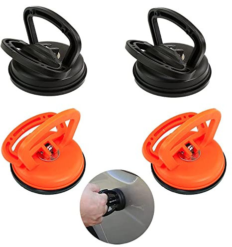 OMIGA 4 Piezas Ventosa para Coche Abolladuras Ventosa Vacío Coche Reparación para Azulejos Vidrio Mármol Pisos y Más Todos los Objetos de Superficie Lisa (Negro/Naranja)