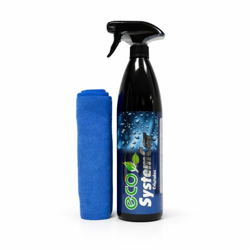 Limpia Cristales para Coche y Moto Profesional Ecologico de 750 ml con bayeta microfibra incluida Sin Marcas ni Vaho y Secado Rápido Limpiacristales Interior y Exterior
