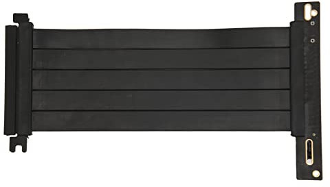 Septpenta Pcie 4.0 X16 Extender Riser Kabel, Kompatibel mit Pcie 3.0/Pcie 2.0/Pcie 1.0, Hochgeschwindigkeits Flex 90 Grad PCI e Port GPU Grafikkarten Verlängerungskabel Zur Verhinderung (Schwarz)
