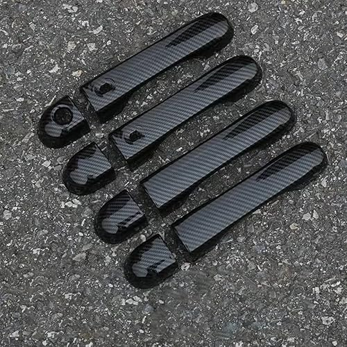 JNIGEL Copri Maniglia Porta per Jeep Renegade 2015-2018, Auto Esterno Copertura Maniglia Porta Adesivi, Macchina Copri Maniglie per Porta Laterale Decorare Accessori,Carbon 1 Hole 2 Smart