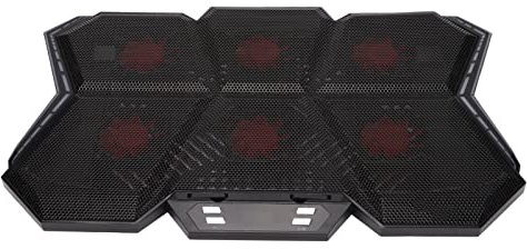 Dpofirs Refroidisseur D'ordinateur Portable 6 Ventilateurs Silencieux Haute Vitesse Lumières RVB Coussinets de Refroidissement 2600 TR/Min pour Ordinateurs Portables 12 Pouces à 17