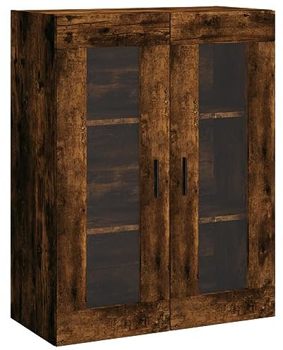vidaXL Armoire Murale, Placard Suspendu avec Rangement, Meuble Flottant de Salon Bureau Chambre, Moderne, Chêne Fumé Bois d'Ingénierie