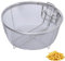 BBTISG Panier Rond pour Friteuse 20 x 20cm Panier à Frire avec Poignée et Crochets pour la Poêle Panier à Frire Rond en Acier Inoxydable pour Frire, égoutter et Rincer