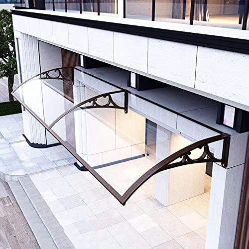 Outdoor Cover Porch Canopy, Front Door Porch Canopy Awning Door Window Garden Canopy Polycarbonate Board Patio Porch Awning, Rain Shelter With Aluminum Alloy Bracket (Clear 100x200cm)