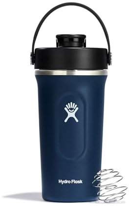 Hydro Flask - Insulated Shaker Bottle - 709 ml (24 oz) isolierte Shaker-Flasche für Proteinshakes, Nahrungsergänzungen und mehr - Indigo