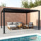 Alice's Garden Pérgola de aluminio de 3 x 4 m con lamas ajustables, palacio, antracita, 392 x 292 x 211 cm