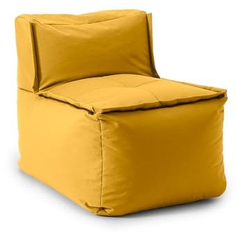 Lumaland Sitzsack-Lounge Modular Mittelteil | Waschbare & Wasserfeste Sitzmöbel für Innenräume & Garten | Indoor & Outdoor Sitz-Garnitur | Einfach erweiterbar | 54x81x70cm [Senfgelb]