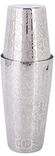 Coctelera Tiki Boston Coctelera 18 × 10 × 10 304 Juego de Coctelera de Acero Inoxidable Coctelera Boston Barman Bar Herramienta Plata