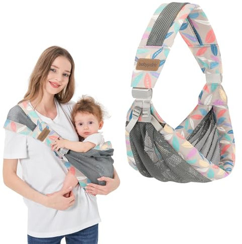 IULONEE Tragetuch Baby Babytrage Neugeborene Ab Geburt Verstellbare Babytrage Auf Einer Schulter Ergonomische Praktische Babytrage Tragbar Baby Tragegurt Für Babys Von 3 Bis 36 Monaten (Blau)