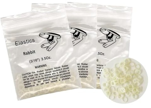 Xumann 300 PCS Orthodontic Elastic Bands, Braces Band for Dentist Braids Braces Teeth Gap (Rabbit 3/16)