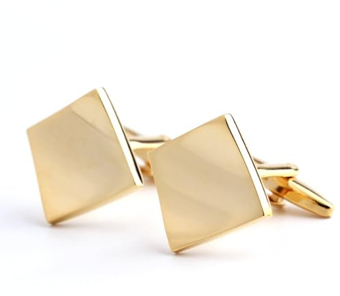 1 Paar Manschettenknöpfe, Herren Manschettenknöpfe für Herren Shirt Business Hochzeit oder als Geburtstagsgeschenk(Golden)