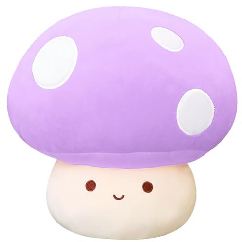 SNOWOLF 30 cm viola peluche giocattolo 3D morbido fungo peluche cuscino Kawaii Squishy bambola pieno abbraccio cuscino regalo per ragazze bambini donne decorazione Natale San Valentino festa