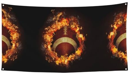 Flaming American Football Event Hintergrund Banner, Flagge hängen, Feiertagsdekoration, Parade, Geburtstagsfeierbedarf usw.