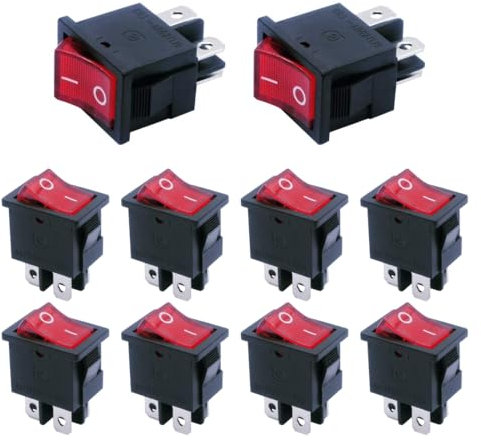10 pezzi interruttore a bilanciere, 4 Pin mini Interruttore a Levetta, per Auto,Camion,Elettrodomestici, Interruttore a bilanciere, Interruttore a Dondolo,Auto Interrutore Quadrato Per Auto Barca