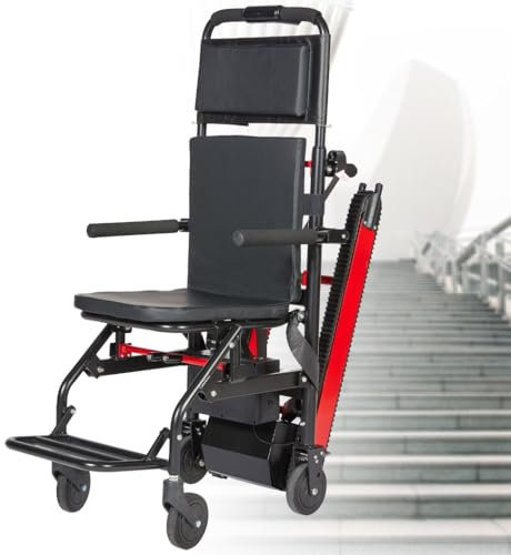 HZWJD Salvaescaleras,Silla Para Subir Y Bajar Escaleras Sin Esfuerzo,Silla De Ruedas Para Subir Escaleras Con Orugas,Carretilla De Mano Para Subir Escaleras Eléctrica,Carga 165 Kg A,13ah