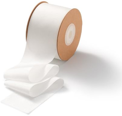 CHUQING Schleifenband Weiss Geschenkband Weiß breit 5 cm x 23 m Seidenband Weißes Dekoband Weisses Chiffonband Hochzeit