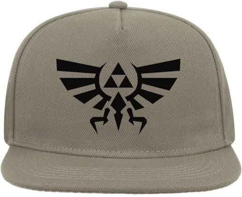 Atspauda Weird Symbol Bird Snapback Flat Visor Cotton Blend Cap Gray, grau, Einheitsgröße