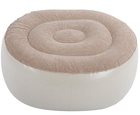 Leapiture Aufblasbarer Fußhocker, rund, Sport-Ottomane, tragbare Fußstütze, runder Pouf, Terrassen-Fußhocker für drinnen und draußen, Fitnessstudio, Zuhause, Terrasse, Garten