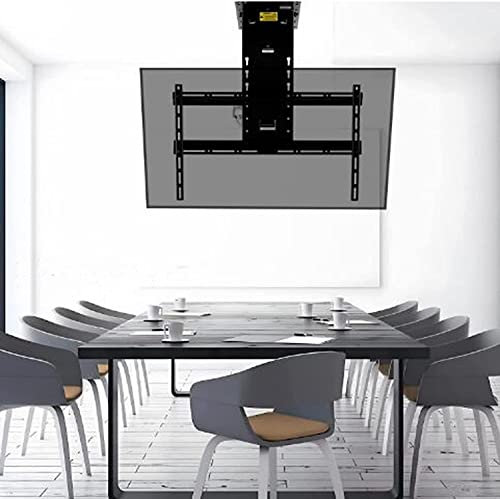 Motorised TV Bracket, Electric TV Ceiling Mount with Remote Control, Telescopic Electric TV Lift for 32-65 Inch TVs, 0-85° Angle Adjustment TV Mount