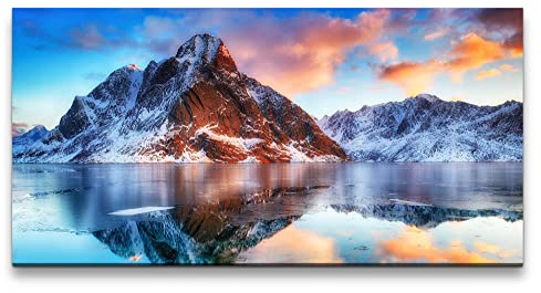Paul Sinus Wandbild 120x60cm – Atemberaubende Berglandschaft, Leinwanddruck, Holzrahmen, Natur