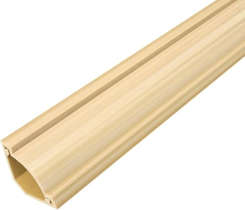 SUWOOPH Cable Raceway - Self-Adhesive Cord Cover for Wall Corner, Cuttable Wire Concealer, Floor & Wall Mount, Protects Wires(Beige)