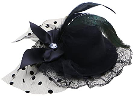 DIIOOMIEEU Fascinator für Damen, Schleife, Spitze, Hut