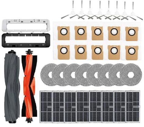 Compatibile con Xiaomi Mijia M30S D103CN Robot Aspirapolvere Parti di Ricambio Spazzola Laterale Principale Filtro Hepa Panno Mop Panno Sacchetto Accessori (Nero)