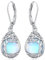 Mondstein Ohrringe 925 Sterling Silber Ohrhänger Lebensbaum Ohrringe für Damen Regenbogen Mondstein Leverback Schmuck Tropfen Geschenke für Mädchen Kinder