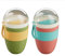 Homealexa Müslibecher to go 500ml, 2er Joghurtbecher to Go Kinder mit Löffel, Müsli Cup to Go Becher | Unterteilung für Joghurt & Müsli | Ideal für Gefrierschrank Mikrowelle Spülmaschine