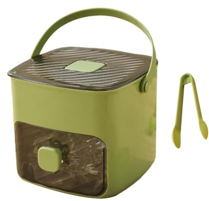 Plateau de glace avec couvercle, plateaux de glace congélateur - Cube de refroidissement portable à double couche bac | Boîte de rangement portable sans bâton avec poignée pour la vie quotidienne, cui