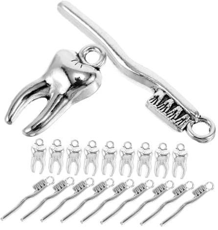 IMIKEYA Zahn Charms Anhänger 20 Stück Realistisches Zahn- Und Zahnbürsten Design Schmuckanhänger Für Diy Halskette Armband Bastelzubehör Geschenkidee Für Partys