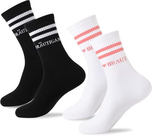 Geschenk Hochzeit,Hochzeit geschenke für brautpaar,wedding gift,Hochzeitsgeschenke für brautpaar Socken,Braut und Bräutigam Design, 2 Paar