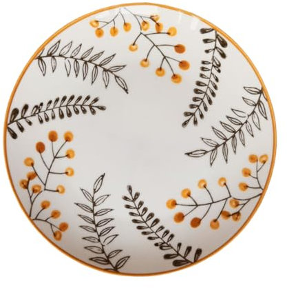 GLEAVI Plaque De Rangement En Céramique Motif Feuille Orange, Assiette De Service Vintage, Plateau Alimentaire Robuste Cuisine, Utilisable Micro-ondes Et Lave-vaisselle, Usage Domestique