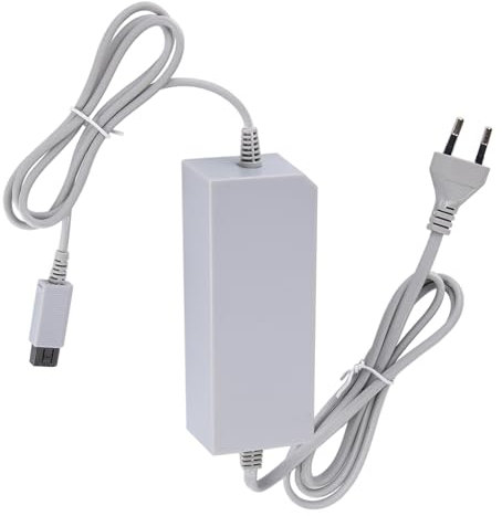Akozon Nuevo Adaptador de Fuente de Alimentación CA para Wii: Cable Alimentación Ecológico y Ligero con Múltiples Protecciones (Enchufe de la UE)