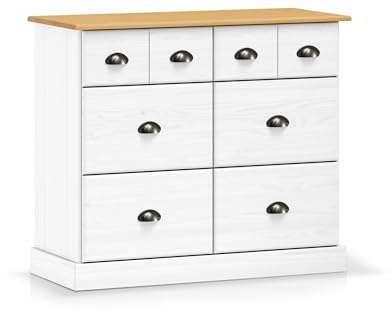 moebel-eins KUNO Kommode II 4+2 Schubkästen, Material Massivholz