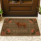 Welcome Highland - Tapete floral de vaca de las tierras altas, tapete de puerta a cuadros marrón para entrada al aire libre e interior, decoración rústica, antideslizante, absorbe el polvo