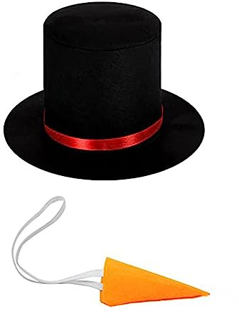 [Fpbiagoq] Schwarzer Hut Schneemann Weihnachtsmütze Weihnachtsfeier Cosplay Lustiges Nasen-Top