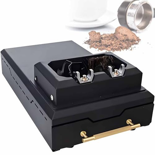 vnmudzeo Nettoyeur De Marc De Café Amovible, Bac à Marc Grande Capacité, Nettoyeur Automatique De Porte-Filtre à Café 150 W Black