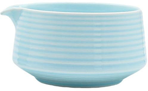 YULIAO 500ML Tazón de Cerámica Hecho a Mano para Té Verde Con Vertedor, Tazón de Té de Cerámica Tradicional Matcha, Cuencos de Té para Oficina Ideal para Los Amantes del Té o Como Regalo (Azul)