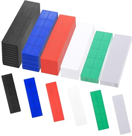 90 Stück Abstandshalter Kunststoff Unterlegplatten Kunststoff Verglasungsklötze Set, Fenster Ausgleichsplättchen Distanzklötze, für Verlegen Fliesen Fensterklötze Abstandhalter(1-6 mm)