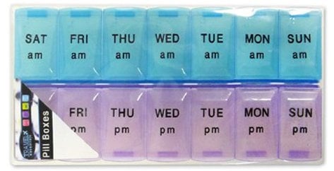 7 Day Pill Box with Clip Lids - Handy Medicine Organiser & Tablet Storage Dispenser