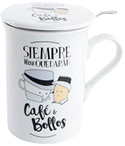 Home Line Taza Infusiones de Porcelana 280cc INOX