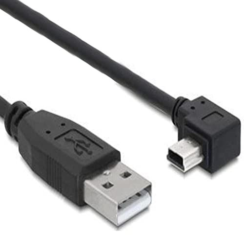 Delock Kabel USB 2.0-A Stecker > USB Mini-B 5Pin Stecker gewinkelt 2m, Schwarz