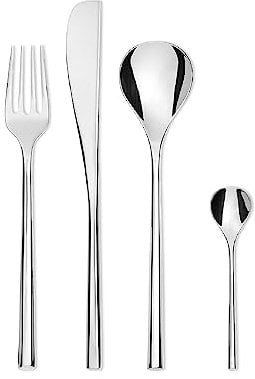 Alessi TI04S24 MU Servizio di Posate, Acciaio Inossidabile 18/11, Set di 24 Pezzi, 24 unità