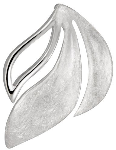 Vinani Anhänger Blatt gewellt gebürstet glänzend Sterling Silber 925 ABOG-EZ