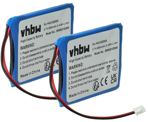 vhbw 2X Akku kompatibel mit Ericsson DT390 | schnurlos Festnetz Telefon (650 mAh, 3,7 V, Li-Ion)