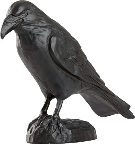 WILDLIFEGARDEN Wildlife Garden WG715 Gusseisen Rabe - Skulptur mit Vogelmotiv für Garten und Innenbereich